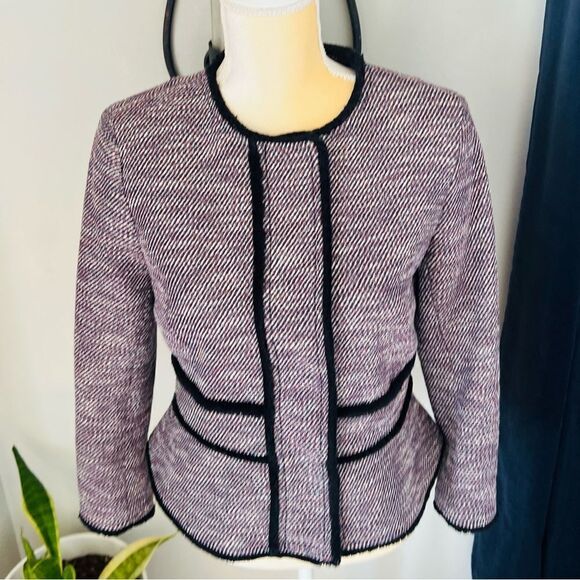 Banana Republic Textured Tweed Blazer Jacket, Size 4, Navy/Red/Multi, NWOT - Picture 4 of 12